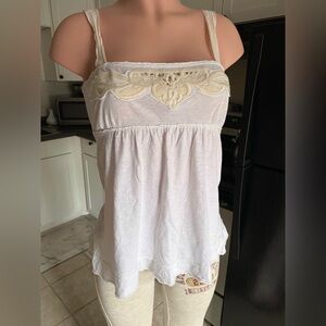 Y2k vintage Abercrombie white babydoll tank top